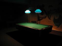 Table Billiard in dark room