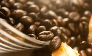 brown grains in glass