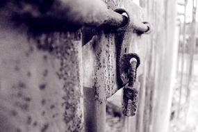 old rusty lock on door