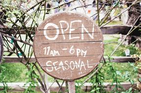 Open Sign Wooden