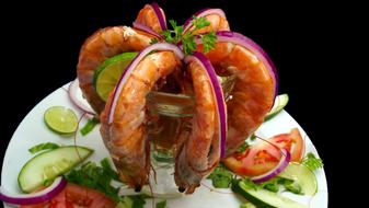 Shrimp dish with vegetables