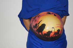 Belly Painting Lion King Pregnant