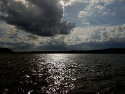 Lake Water Dark Clouds Heaven