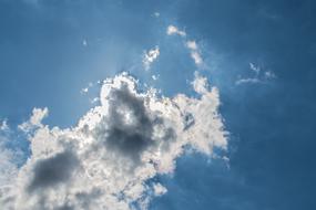 sunbeam Clouds Blue Sky