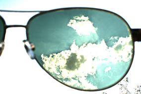 sunglasses against blue sky clipart