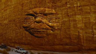 desert cliff sculpture face