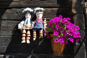 Vase Flower Violet and decor dolls
