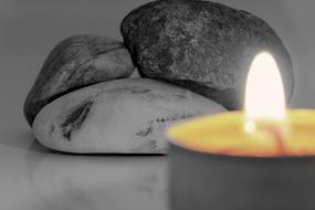 Candle Stones Black And White