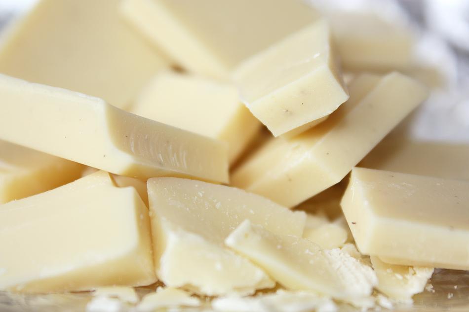 pieces of white chocolate, close-up