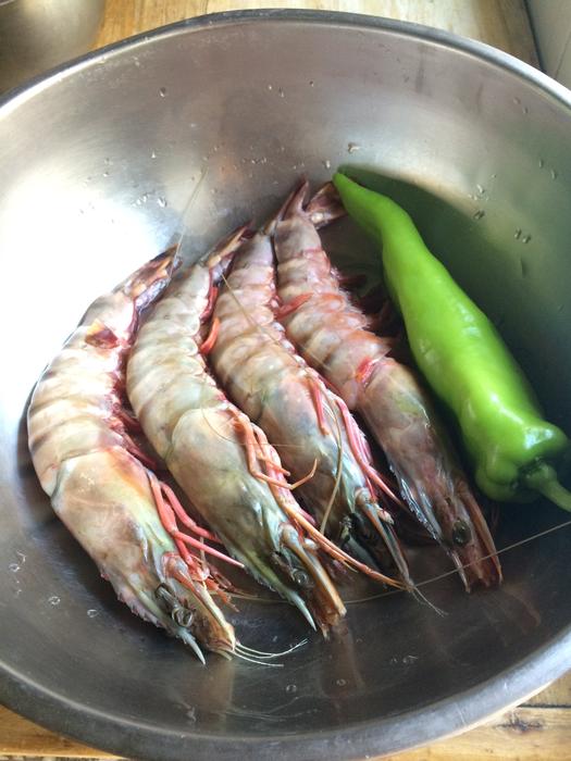 Prawns and Green Pepper