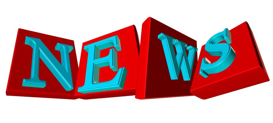 vivid news lettering on red cubes