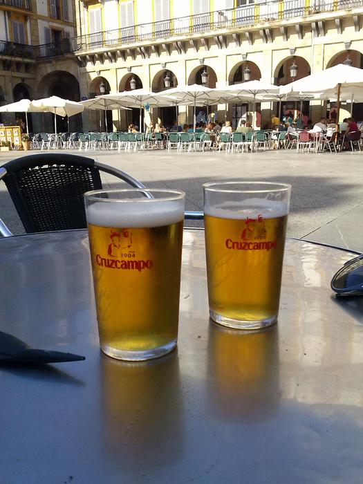 Glasses of beer on the table