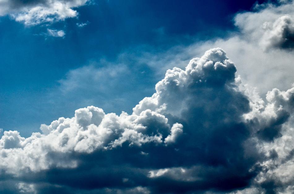 Sky with tall cumulus Clouds