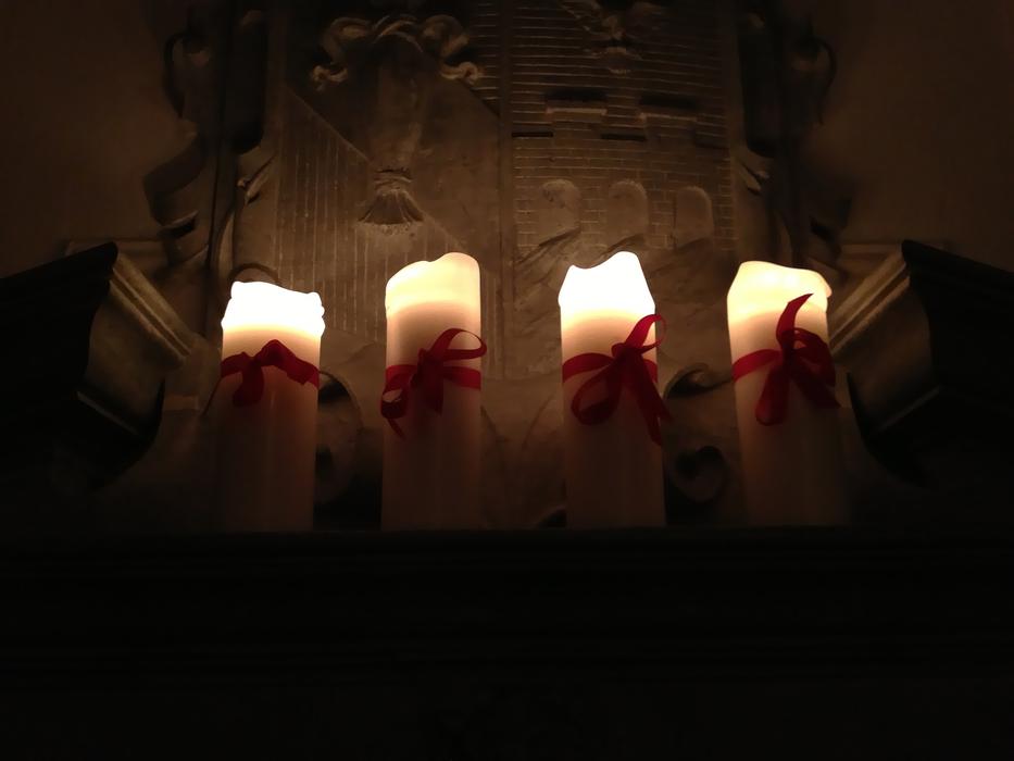 Light Wax Candles with red tapes