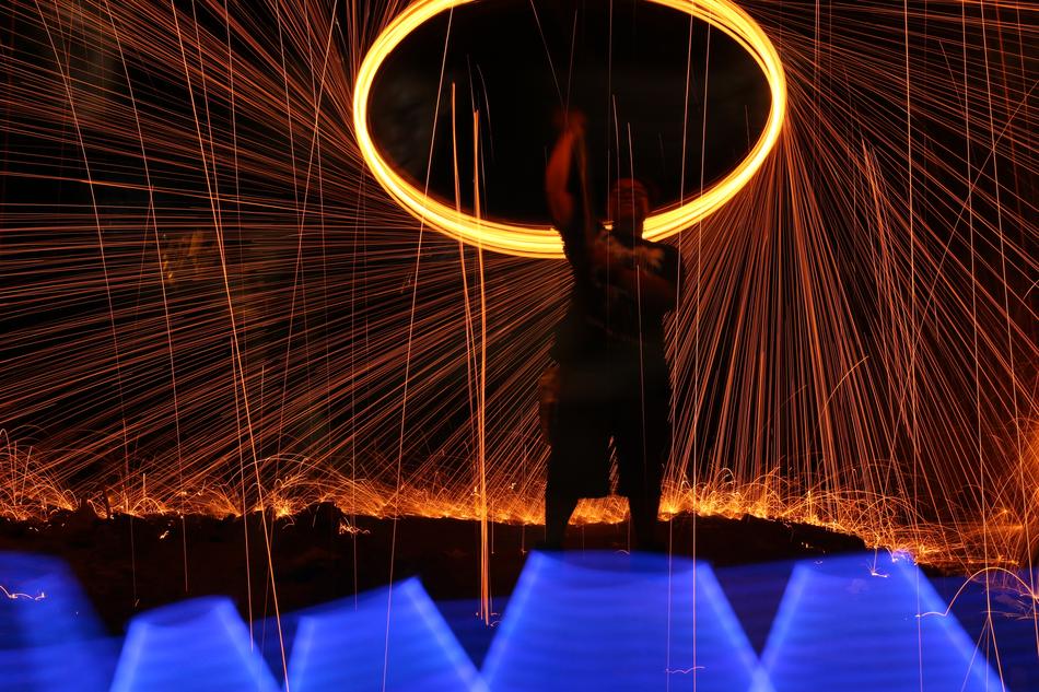 Steelwool Firespin Lightplay