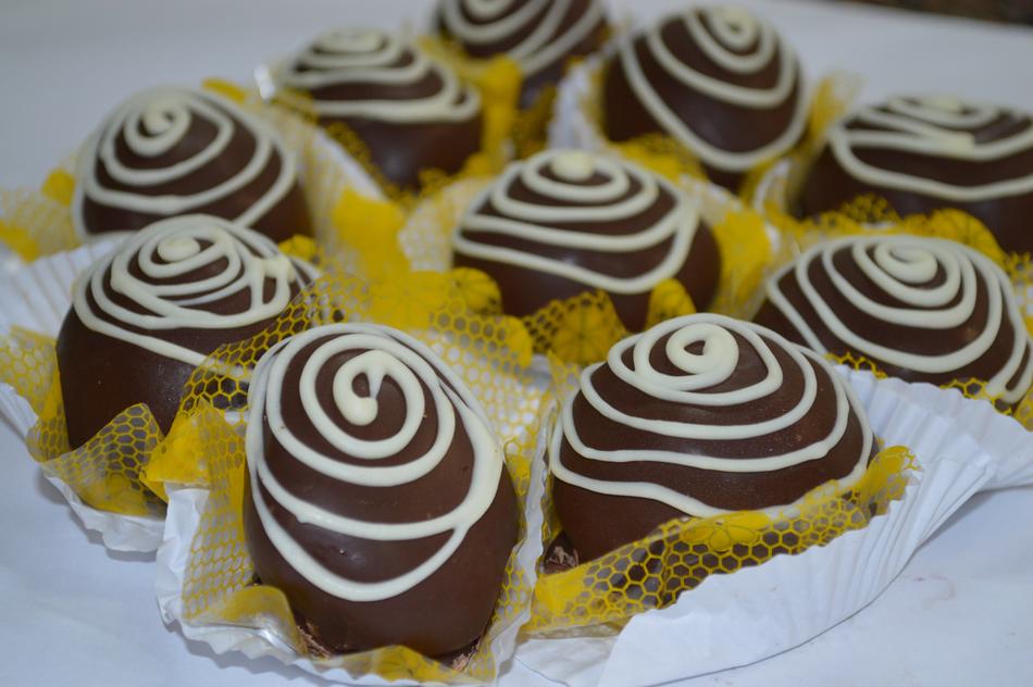 Chocolate Bonbons with white topping