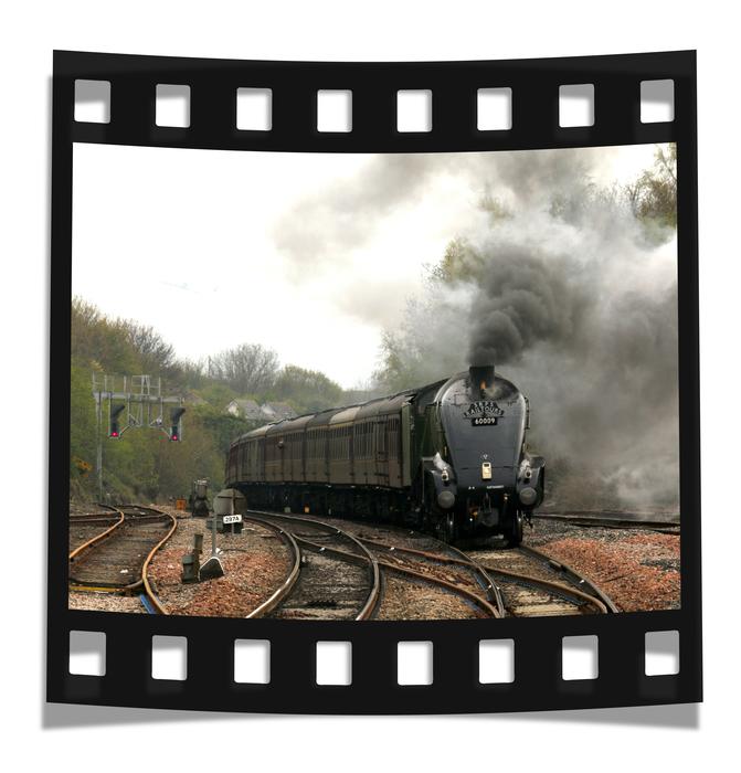 Filmstrip Photography of locomotive