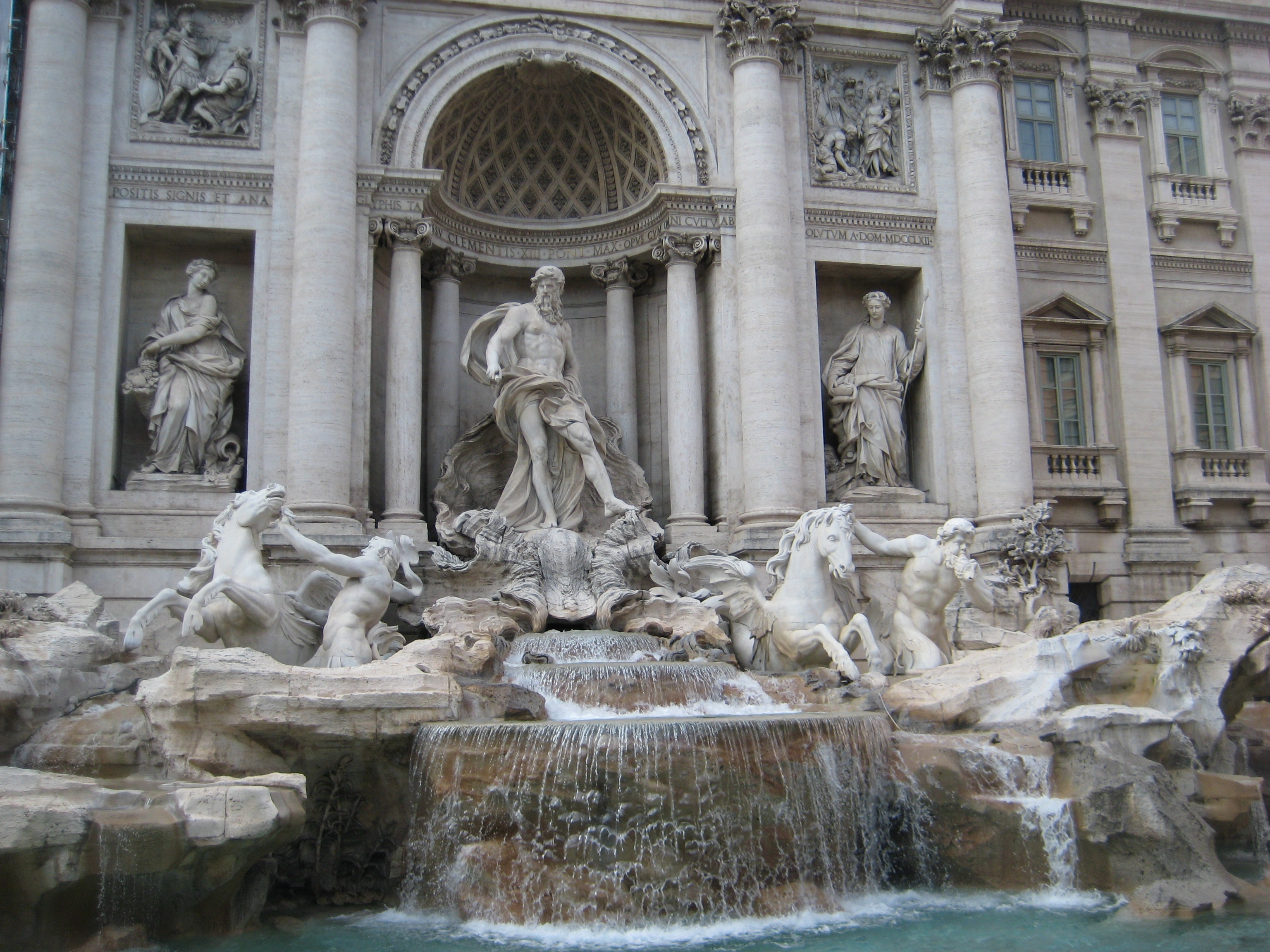 Trevi Fountain Rome Statues Free Image Download