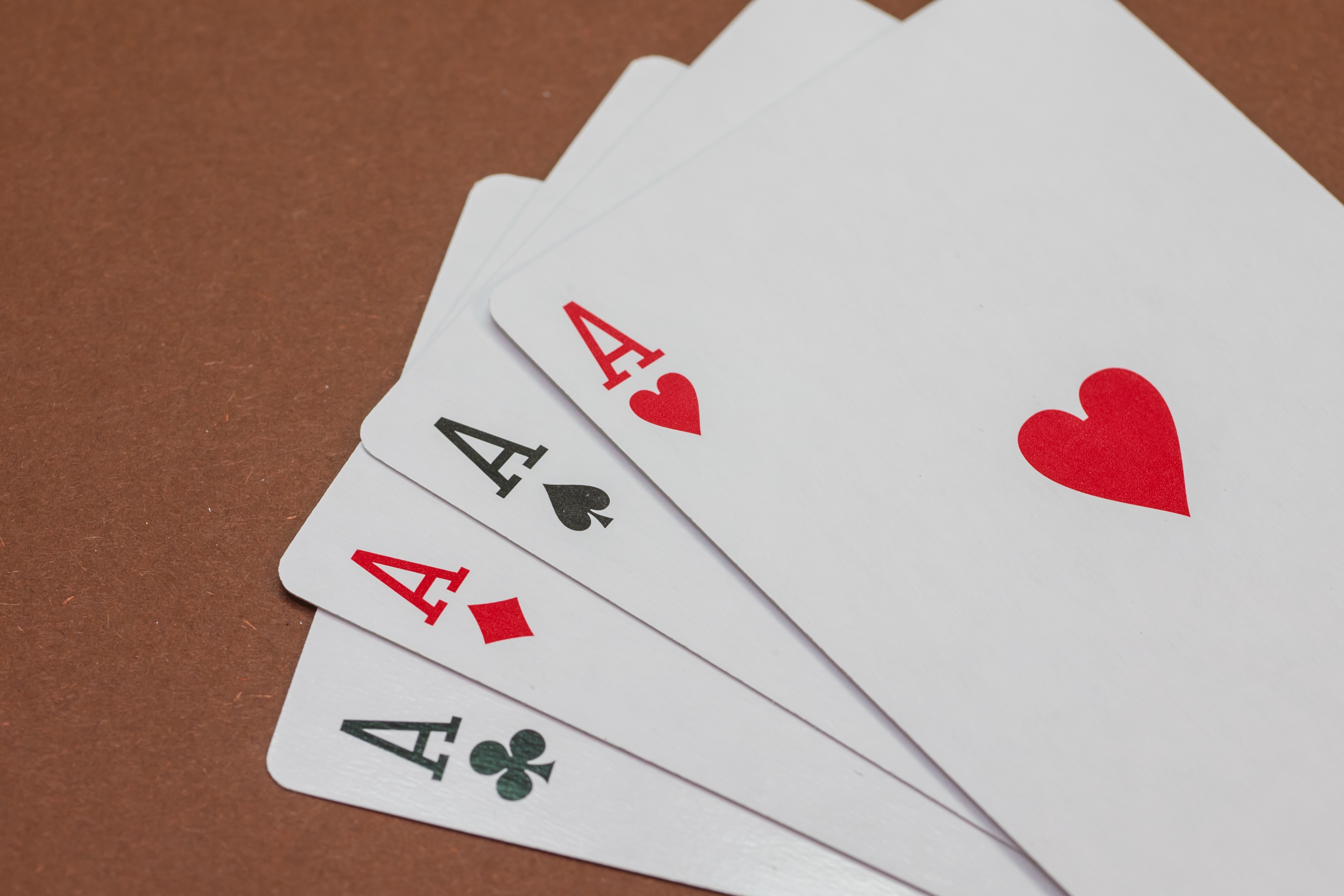 Cards laid out with aces free image download