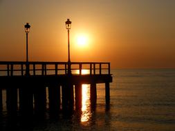 Lantern onBridge at Sunset