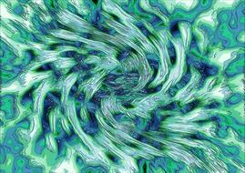 twirl spin abstract art green