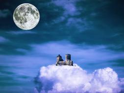 full moon dream fantasia sky cloud