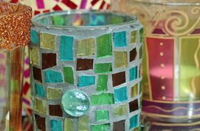 Mosaic Tealight Tea Light Glass