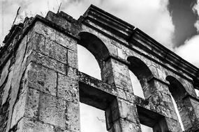 Antique Ruins Black And White photo