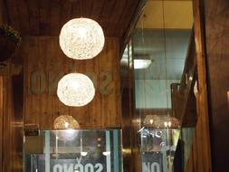 round lamps in restaurant