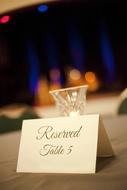 tablecloth on table with business card
