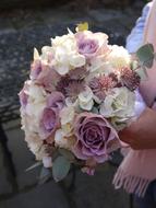 Wedding Bouquet, purple and white flowers