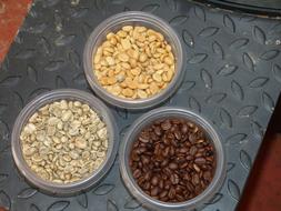 Coffee roasted beans in plate