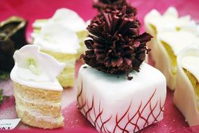 Dessert, Sweets at Purple background