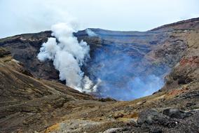 Volcano Aso Crater landscape