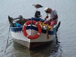 Fisherman Fishing Boat