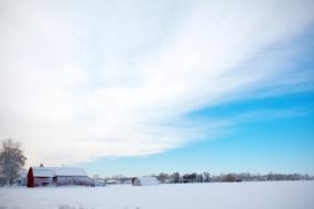 Winter Barn Snow Rural