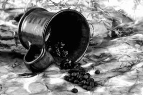 iron cup with grains