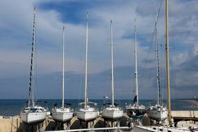 Sailing Boats Ships Port Dry