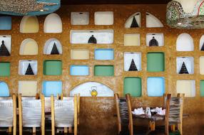 colorful restaurant wall