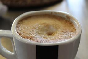 aromatic frothy coffee
