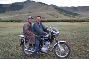 Motorcyclist Mongolia Steppe