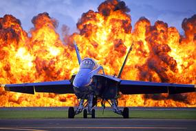 Blue Angels Jet Military Wall Of fire