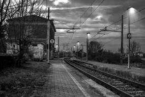 Station Train monochrome photo