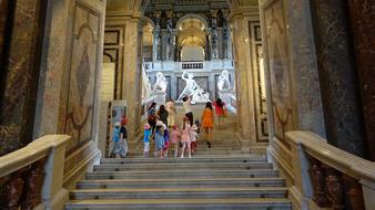 people walking on Staircase in Museum, austria, Vienna