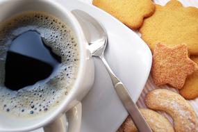 coffee cup with cookies