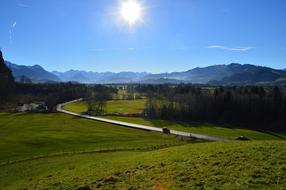 sunny mountain landscape