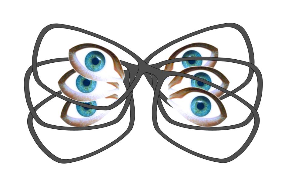 glasses eyes see overview twisted