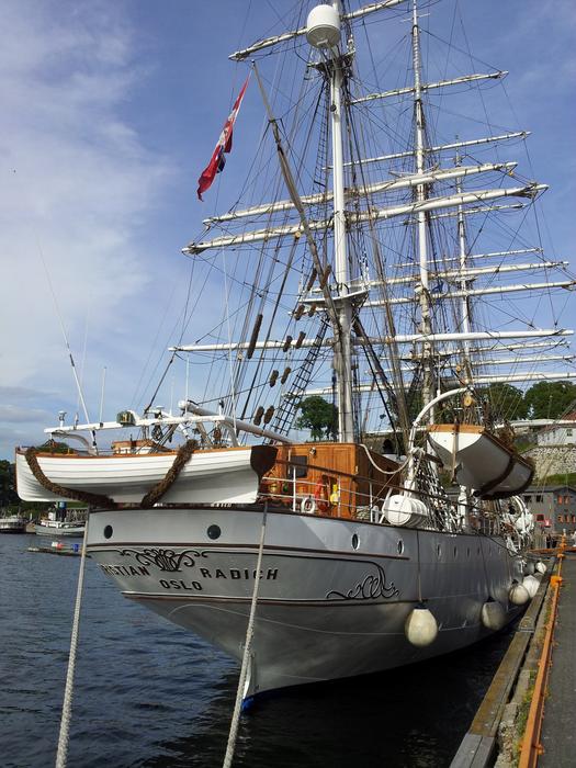 Schooners moored at pier, norway, Oslo