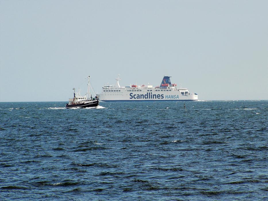 Ferry vessels of the island of RÃ¼gen Baltic Sea