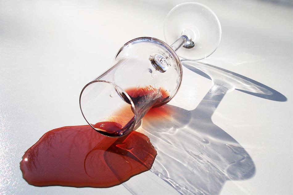 Red Wine Spill from fallen glass